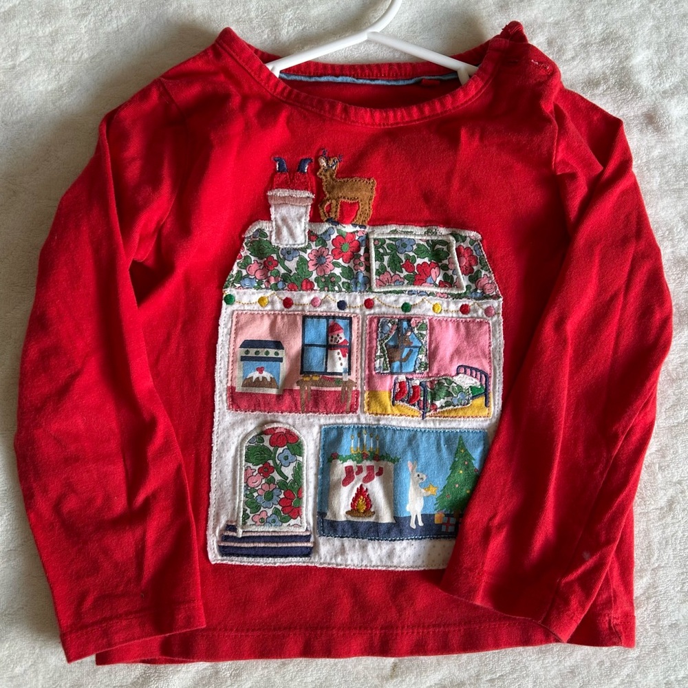 Mini Boden Christmas Jersey with Graphic Design